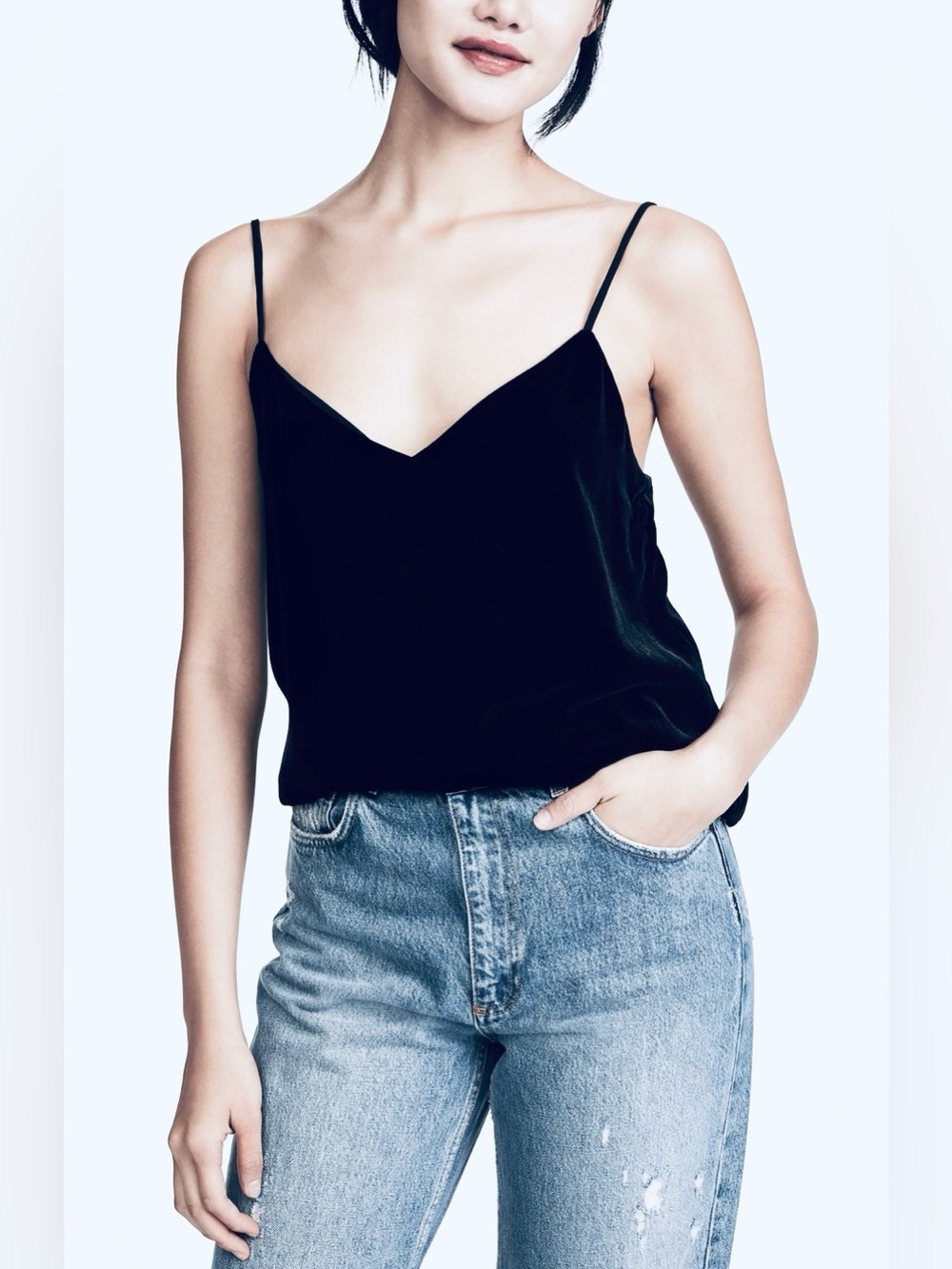 a new day Black Velvet Top